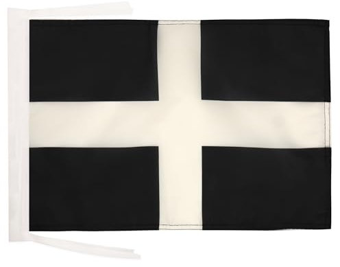 AZ FLAG - Flagge Cornwall - 45x30 cm Mit Kordel - St. Piran Fahne 30 x 45 Cm - Flaggen