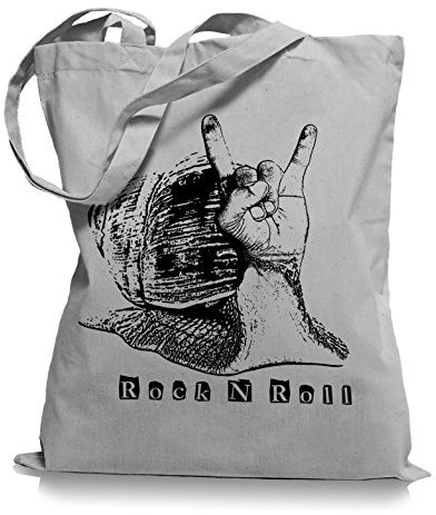 Ma2ca® Rock n Roll Slug - Jutebeutel Stoffbeutel Tragetasche/Bag WM101-light_grey