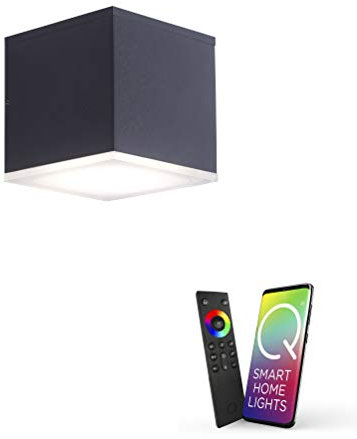 Paul Neuhaus, Q-Amin, LED Wandleuchte, 2-flammig, spritzwassergeschützt, Außenleuchte, Alexa-fähig, Smart Home, Up- and Down-Light, dimmbar mit Fernbedienung, RGB-Farbwechsel