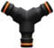 Fiskars Dreiwegeanschluss, Einfache Wasserzufuhr in 2 Schläuche, Für alle Typen und Größen von Schlauchschnellverbindern, Universalgröße, 18 g, Schwarz/Orange, 1027070