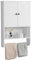 Yaheetech Armadietto/Mobiletto Bagno Sospeso Bianco Cucina Salvaspazio Pensile da Parete con 2 Ante Ripiano Regolabile Asta Porta Asciugamani 73 x 48,5 x 14 cm