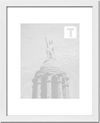Emma für Großformate, Eleganter Quadratischer MDF Bilderrahmen in Weiß mit 2mm klarem Kunststoffglas, Bildmaß: 101 x 153 cm