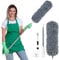 Vicloon Extendable Feather Duster, Bendable Reusable Microfiber Duster with 100 Extra Telescopic Extending Pole and Window Slot Cleaning Brush for Cleaning Ceiling Fan High Ceiling Furniture