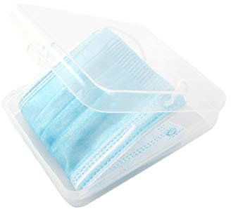 TBOC Etui für Maske - Quatratische Kiste [Transparent] Aufbewahrung von Masken Tragbarer Hartplastik Organizer für Einwegmasken Leicht und Wiederverwendbar zum Schutz vor Schmutz und Staub