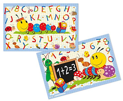 HERMA 19671 Schreibtischunterlage Kindergarten Frieda & Friends, abwischbare Kinder Schreibunterlage aus Karton, 55 x 35 cm, beidseitige Motiv Tischunterlage für Mädchen & Jungen