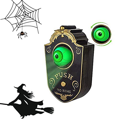 DriSubt Decorazione per Halloween, Campanello Luce con Un Occhio, Raccapricciante Creativo Unico Bulbo Oculare Porta Decorazione Campanello (Black)