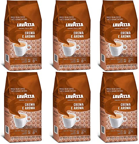Lavazza Crema E Aroma Coffee Beans 6 x 1000g (Pack of 6) [FREE- SUGAR SACHETS