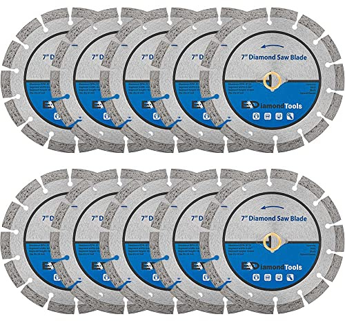 7 Segmented Diamond Saw Blade for Concrete, Brick, Bloack & Masonry 10 PK.