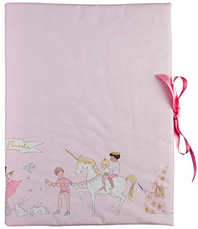 bettina bruder - Sammelmappe DIN A3 - innen 30 Sichthüllen - Einhorn Kinder rosa weiß Vichykaro