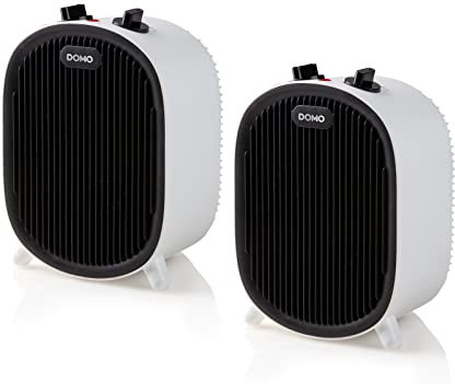 Domo Heizlüfter 2er SET Weiß 2000 Watt, 2 Heizstufen & Ventilator Funktion