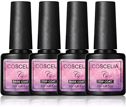 Coscelia 8ml Top and Base Coat Long Lasting Base Top Coat Vernis Semi Permanent Gel Set Soak off UV LED Gel