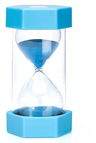 Quicksand 10/20/30/45/50/60 Minute Sablier Minuterie Cadeau d'anniversaire créatif Sabliers hexagonaux colorés Chronographe, Bleu, 30min