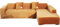 ele ELEOPTION Sofa Überzug Samt Stretch Sofabezug 2er Set 3 Sitzer Verdickung Couchbezug für L Form Sofa Ecksofa inkl. 4 Stücke Kissenbezug (pur Orange)
