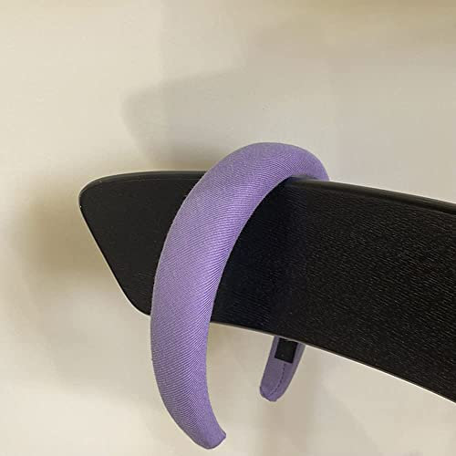 Haarreif, Retro-Satin-Stirnband Breitkrempig Einfarbig Geflochten für Damen und Mädchen, für Dating Urlaub Reisen Yoga Wiedervereinigung, Violett