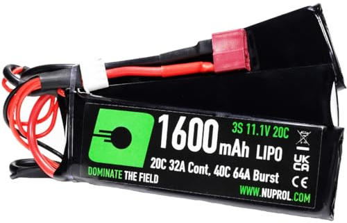 NUPROL Power - 11.1v LiPo 1600mAh 3S Deans [Rate 20C @ 32A] [Burst 40C @ 64A] - Nunchuck