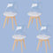 JIJIAN 4er Set Esszimmerstühle, Transparente TPE-Rückenlehne, Buchenholzbeine, PU-Leder gepolstert, Nordischer Stil Geeignet für Esszimmer, Küche, Wohnzimmer, Büro, Cafe