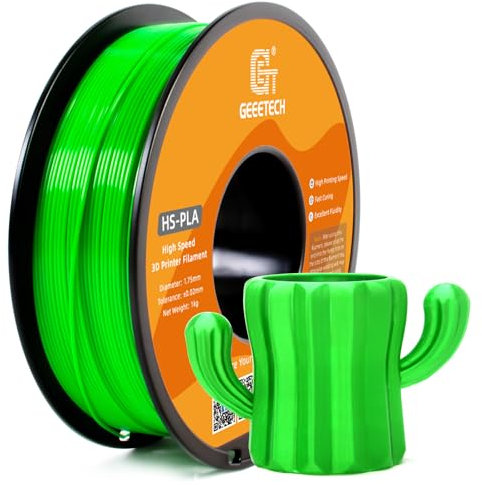 GEEETECH HS PLA Filament 1,75mm, High Speed PLA für 0-600 mm/s Hochgeschwindigkeitsdruck 3D-Drucker, HS PLA Grün 1 Spule 1kg