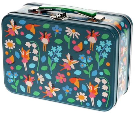 Dotcomgiftshop Metallköfferchen Fairies in the Garden Metall Box Fee-Motiv für Kinder ab 3 Jahre