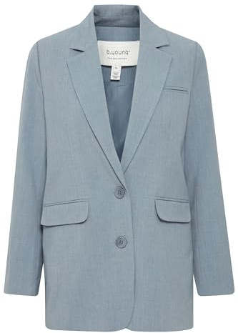 b.young BYDANTA 2B Blazer Damen Blazer Jackenblazer glattes Futter Reverskragen 64% Polyester, 32% Viskose, 4% Elasthan Relaxed fit, Größe:38, Farbe:True Navy Melange (1940301)
