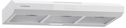 Klarstein Contempo 90 Campana Extractora, 90cm Campana Integrada, 200 m³/h, Led, Filtros de Carbón, Eficiencia Energética C, Diseño Compacto, Blanca