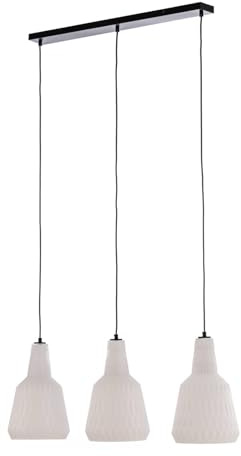 Lindby Pendelleuchte Belarion (Retro, Vintage Antik) in Weiß aus Glas (3 flammig E27) - Hängelampe Esstischlampe Hängeleuchte Wohnzimmerleuchte