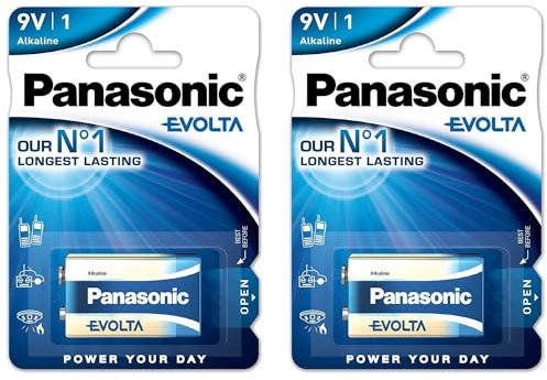 PANASONIC Lot de 2 Blisters de 1 Pile Alcaline Evolta 6LR61 9V
