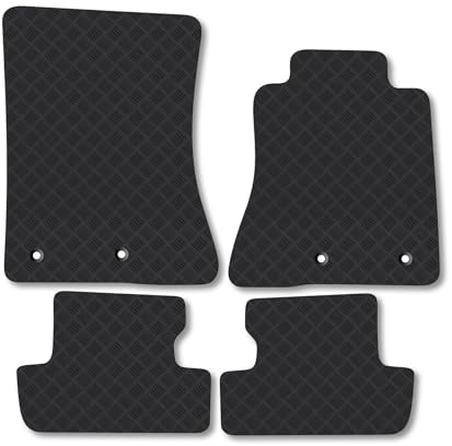 Ford Mustang (2015+) Rubber Car Mats Accessories Tailored Fit Compatible Accessory Waterproof Protection Non-Slip Floor Mats Full Coverage Durable Front Rear Set Coverage with Clips