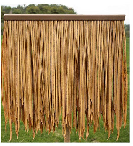 Natürliche Simulation Stroh Fliese Dach Pelz Gras Pavillon Promenade künstliche Stroh Aluminium gefälschte Gras Pelz Gras Haus flammhemmend Kunststoff Stroh 0.5X0.5m (Size:2 pieces)(Yellow,2pcs)