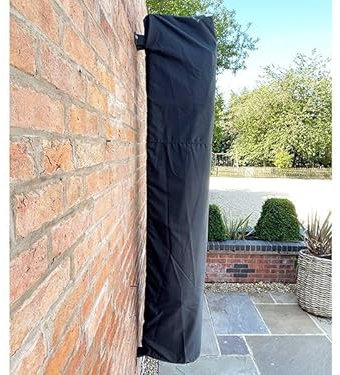 Clearspell Heavy Duty Wall-Mounted Parasol Cover, 2m x 2m, Rigid Rod, Soft Grey/Taupe (Soft Grey)