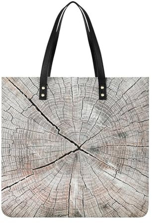 FZRTGOP Holz Damen Shopper Handtasche Umhängetasche Schultertasche Für Büro Schule Einkauf 39x39cm