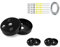 HJIAMA 6 Pièces Cache Trou Plafond, Auvent Noir 1 Mètre de Long, Diamètre Rosace Cache Fil 6 cm, pour Salon, Chambre et Cuisine