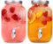Glass Drinks Dispenser, LIMILI 2 Set of 4 Litre Glass Water Dispenser with Stainless Steel Tap, Iced Beverage Dispensers for Homemade Juice Fridge Storage Home Party Picnics
