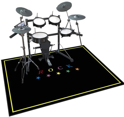 Schalldicht Teppiche Drum-Teppich Schlagzeugteppich Schallschutz Teppich Schallschutzmatte rutschfeste Trommelmatte für E Drum Schlagzeug Elektronisch Snare Teppich Snare Drum Rug 160 x 120 cm