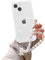 EYZUTAK Case for iPhone 14 Plus, Clear Cute Ribbon Bowknot Aesthetic Phone Case with Charm Bracelet Chain Raised Camera Protection Stylish Soft Durable TPU Protective Cover for Women Girls - White