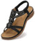 Littleplum Damen Sandalen Sommer Flach Sandalette Bohemia Strand Sandalen,Schwarz,41 EU