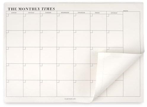 TESSTSY 60 Blatt Monatsplaner Block, 24.5x17.5 cm Monthly Planner Monatsübersicht, Monatsplanung, Kalender Undatiert, Terminplaner mit To-Do-Liste, Habit Tracker, für Haushalt Schule Büro