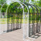 Grande arche de jardin en métal pour plantes grimpantes Marron 260 x 220 cm Tube carré Design extérieur Pergola