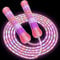 Pink Kids Skipping Ropes Age 5-9 Year, Adjustable LED Jump Rope with Non Slip Handle, Skipping Rooe for Girls Boys Fitness Exercise Workout Indoor Outdoor