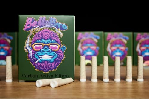 Bellabro® Filtri Carbone Attivo di Cocco (50pz) | Naturali Ø 7mm | Conici, Compatibili con Cartine e Pipe | Gusto Puro