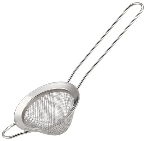 Kueohse Colador pequeño de acero inoxidable, colador de fina, mini colador de cóctel para cócteles, té, café y bebidas