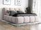 A&J MöbelLand Polsterbett 90x200 mit Bettkasten und Lattenrost – DONA, Bett mit Matratze und Stauraum in Beige