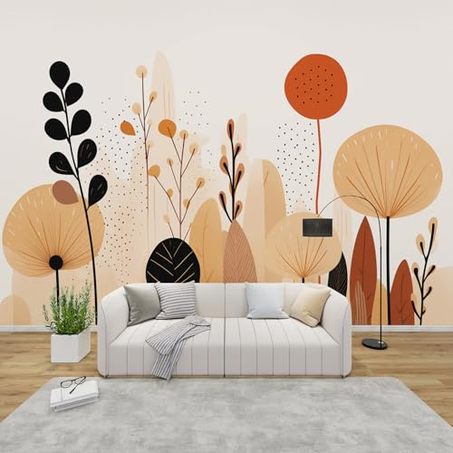 MMYAOKEN Papier Peint Panoramique Bohème 200x140 cm - Décoration Murale Feuille Abstraite Moderne - Tapisserie Murales Papier Peint Intissé pour Chambre Salon - Poster Tableaux Photo Muraux