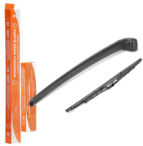 ISINEVER Heckscheibenwischer Set Kompatibel mit Audi A3 2003-2013 A4 B6 Kombi 2000-2004 A4 B7 Kombi 2004-2007, Hinten Wischerarm Scheibenwischer Arm & Blatt Set (2er Set: 435mm/335mm)