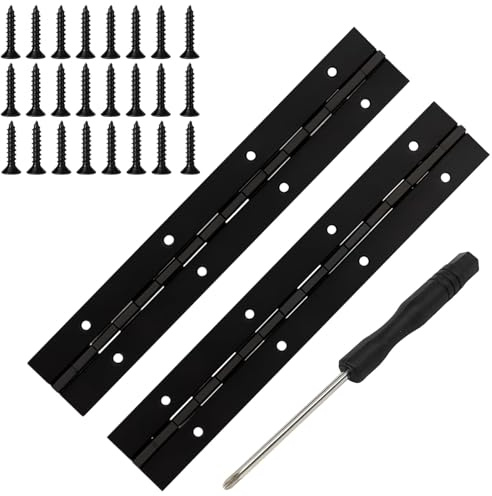 3PCS Heavy Duty Piano Hinges for Wood, 30cm/12 inch Piano Hinge, Heavy Duty Piano Hinge with Screws, Hinges for Cabinet Door Repair, Window Installation, Boat Hardware Replacement