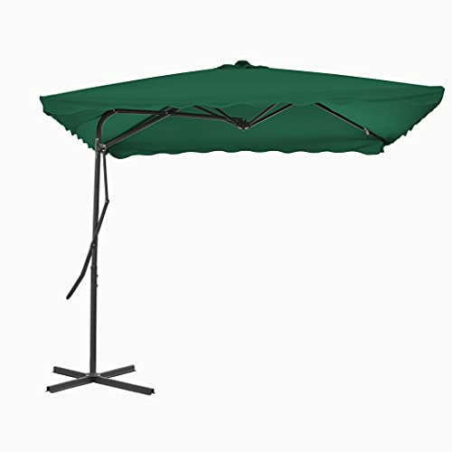 Holamys Großer Ampelschirm 250x250 cm Grün, UV-Schutz Polyester Garten-Sonnenschirm mit stabilem Stahlmast, 360° drehbarer Terrassenschirm für Outdoor