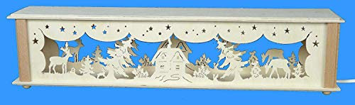 Rudolphs Schatzkiste Schwibbogenerhöhung mit Waldtieren und Beleuchtung BxHxT 52x10x10cm NEU Lichterbogen Fensterbogen Spitzbogen Erzgebirge Seiffen Weihnachten Licht Holz Dekoration Beleuchtung