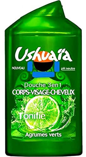Ushuaïa Douche Corps Visage Cheveux Homme Agrumes Vert 250ml (lot de 3)