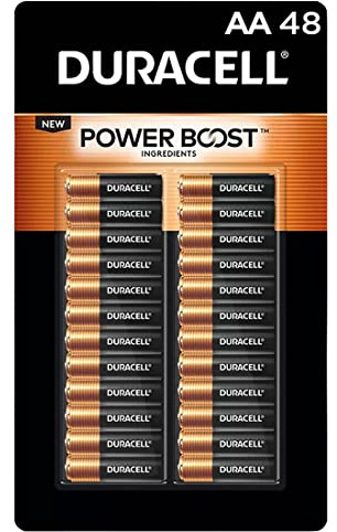 Duracell Coppertop Alkaline-Manganese Dioxide AA Battery, 1.5V, (Pack of 48)