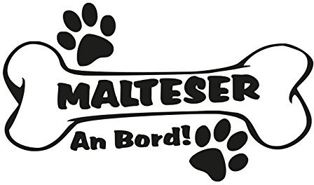 1 x Plott Aufkleber Hundeknochen Malteser An Bord Pfote Hund Knochen Dog Animal