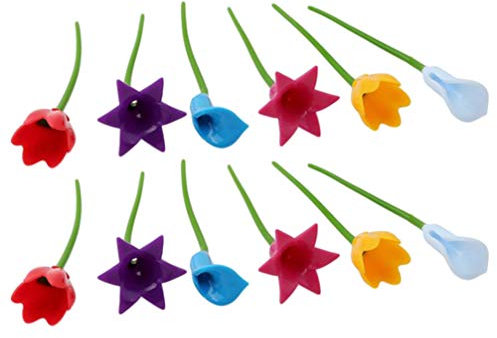 UPKOCH 12pezzi Marcatori Per Bicchieri Silicone Forma Di Fiore Identificatori Per Bicchieri Da Vino Misti Per Feste e Eventi Sociali